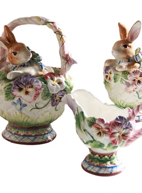 复古童话手工陶瓷下午茶家居饰品