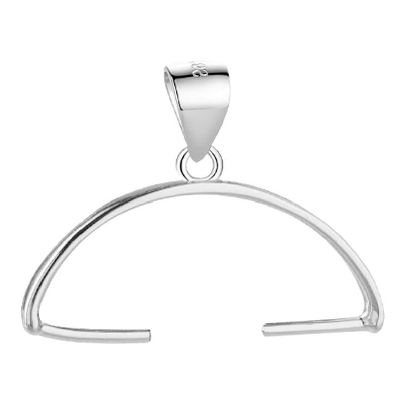 S925纯银扣项链卡扣女宝石吊坠扣绿松石桶珠扣头项坠扣银夹扣diy