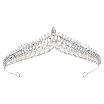 皇冠王冠水钻合金珍珠日韩超仙美