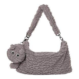 花间公主原创warm love猫咪时尚潮流毛绒腋下包斜挎包大容量女包
