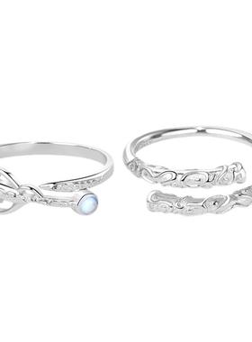 礼物纯银小众礼物情侣戒指原创