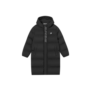 特步童装儿童中长款羽绒服男童防寒服2025年秋冬新款大童保暖外套