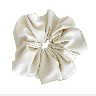 红黑色皮质大肠发圈女款小众高级感扎头发头绳超大号发绳发饰头饰