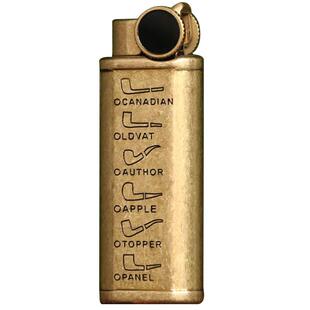 PROMISE黄铜烟斗专用打火机充气 复古创意个性斜火砂轮铜气箱火机