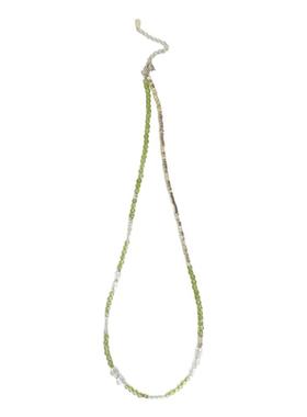 s925银橄榄石碎银子白水晶小清新