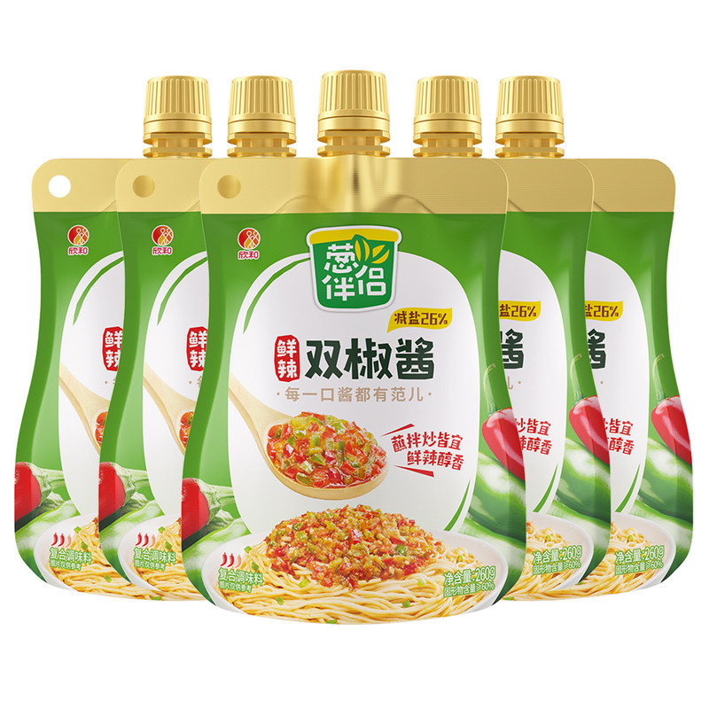 欣和葱伴侣双椒酱辣酱鲜辣下饭挤挤家用剁椒酱拌面饭酱小炒黄豆酱