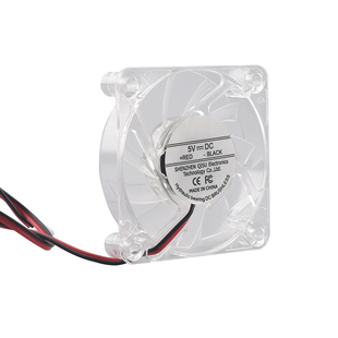 5v直流散热风扇含油静音微型散热风扇12v透明小风扇带灯6010 5010