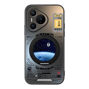 适用华为pura80pro手机壳pura70ultra新款华为p60防摔p50保护套p40旋转支架磁吸p30磨砂遨游太空外壳哑光男女