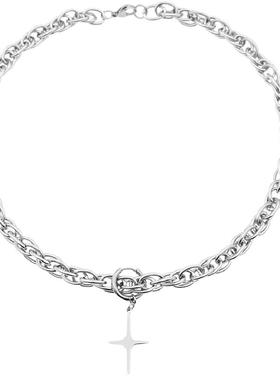 可拆卸吊坠十字芒星项链