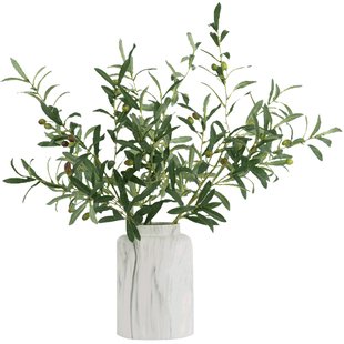 南十字星 仿真植物橄榄枝绿色 客厅插花装饰仿真花 高仿真橄榄果