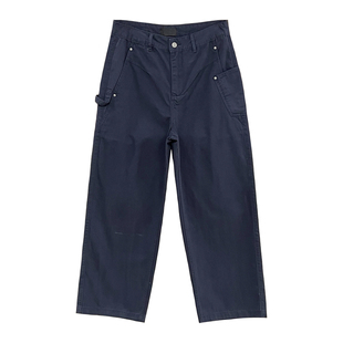 美式复古法工蓝伐木裤男士裤子休闲百搭直筒牛仔裤男款潮流长裤子