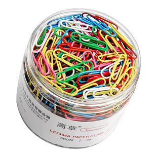 超大桶彩色回形针办公用品曲别针大号文件书签回型针收纳盒文具不锈钢u型固定型回纹回应回行针回旋别针批发