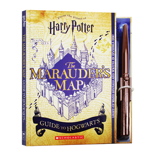 哈利波特 霍格沃茨活点地图指南 精装 Harry Potter Marauder’s Map Guide to Hogwarts 附发光的魔杖 英文原版电影周边书