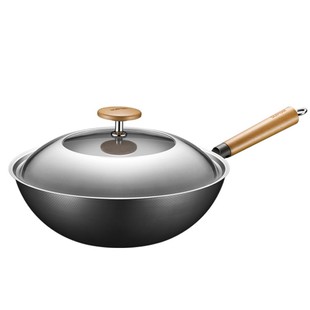 苏泊尔真不锈轻质爆炒铁锅FC30R3/34/FC32R5轻便炒锅正品女士家用