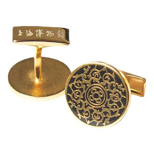 上海博物馆西装袖扣四龙纹青铜纹合金男士衬衫纽扣送父亲生日礼物