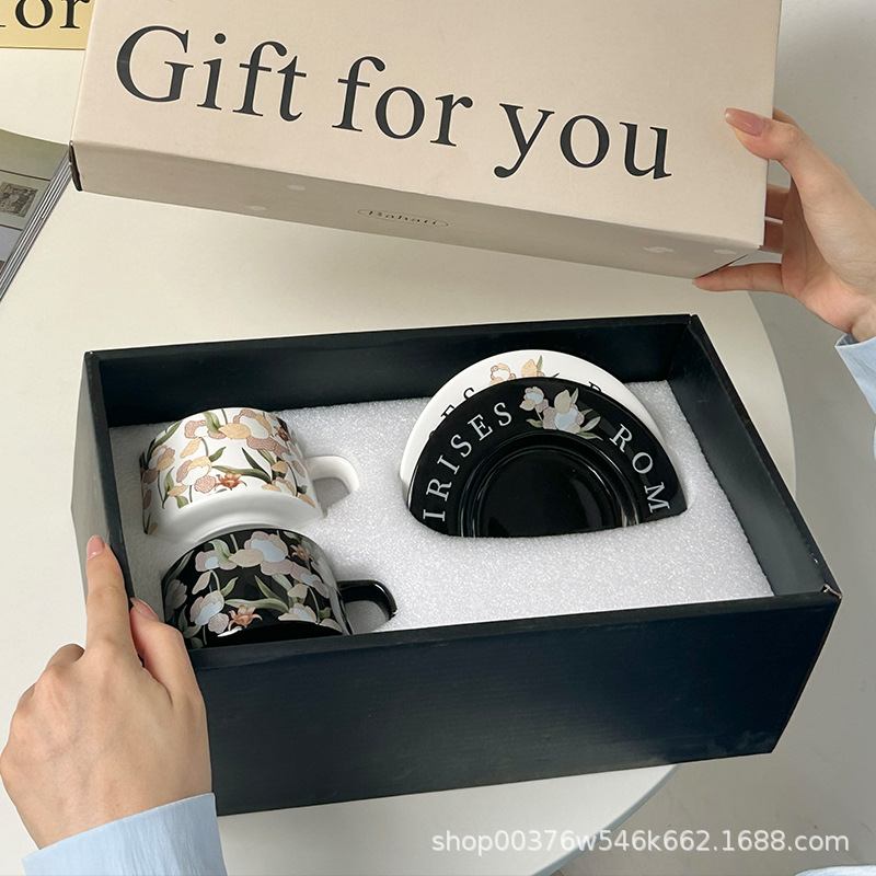 陶瓷咖啡杯碟套装高档精致杯送礼花园活动系列杯子礼物礼盒对创意