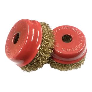 精品玉兔钢丝轮不锈钢打磨125碗型加厚钢丝球金属类除锈钢丝刷