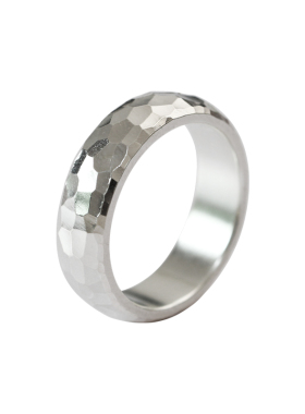 棱角手工999纯银情侣小众戒指