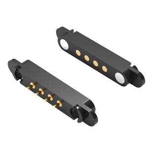 磁吸式连接器pogopin弹簧顶针探针磁性充电触点公母座矩形2-10p