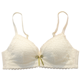 法式甜美内衣裤女无钢圈薄款大胸显小不空杯少女风聚拢性感文胸罩