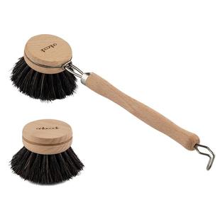 onlycook可替换刷头马毛洗锅刷不伤锅榉木手柄长柄厨房碗碟锅刷子