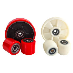 手动叉车尼龙轮子总成地牛堆高叉车配件大全电动叉车地牛聚氨酯轮