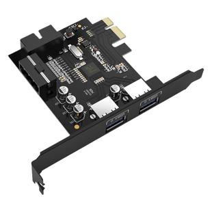 Orico奥睿科PVU3-2O2I PCI-E转usb3.0扩展卡 20pin转四口usb3.0高速台式机pcie转USB3.0扩展卡