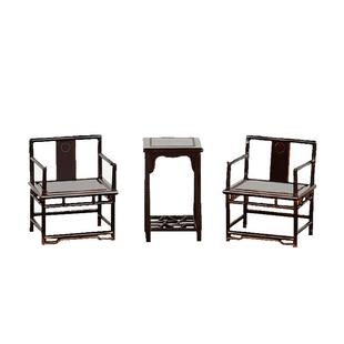 沙盘建筑场景材料中式家具模型室内摆件传统紫檀红木家具套装1:25