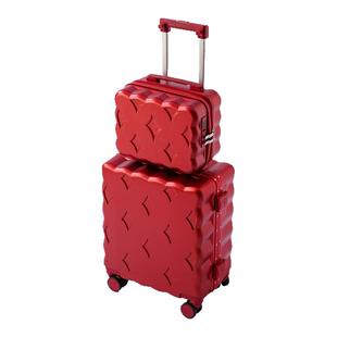 袋鼠红色行李箱子母箱结婚陪嫁女方新婚婚礼18寸小型登机拉杆密码