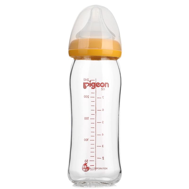 贝亲婴儿玻璃奶瓶宽口径自然实感新生儿防胀气奶瓶奶嘴160/240ml