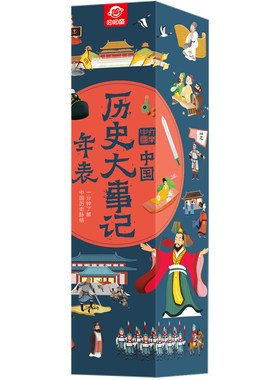 呦呦童 中国历史大事记年表 历史大事件墙贴年表历史时间轴长卷 2米超长高21cm初中历史画卷朝代顺序挂图卷轴 300+个知识点