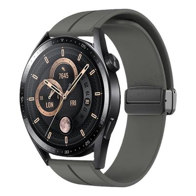 适用华为GT6手表带watch5硅胶gt5pro磁吸折叠扣腕表带watch4pro智能GT4运动GT3高级2pro高级buds男秋冬女