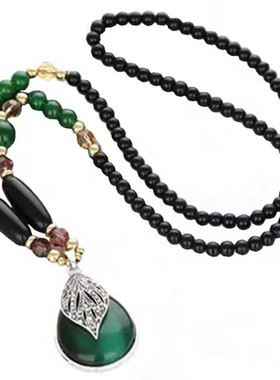 复古猫眼水滴毛衣链女长款民族风项链简约百搭配饰时尚网红配饰