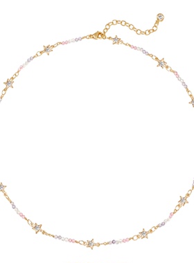 FETTERO金色彩紫锆石五星颈链