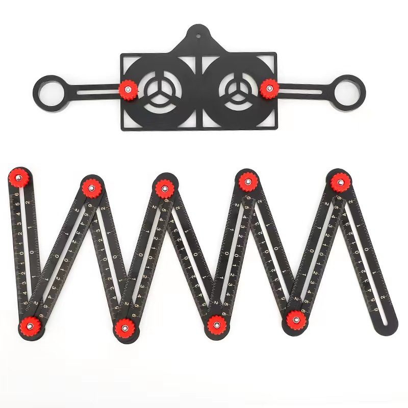 新款异型测量尺六折尺节节尺十二折尺取型多功能瓷砖定位开角尺