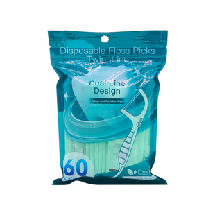 很大包!出口双线牙线独立包装薄荷牙线棒酒店餐饮便携单支装牙线