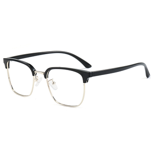 复古眼镜框男潮可配近视散光有度数圆脸半框眼睛框女超轻方框黑框