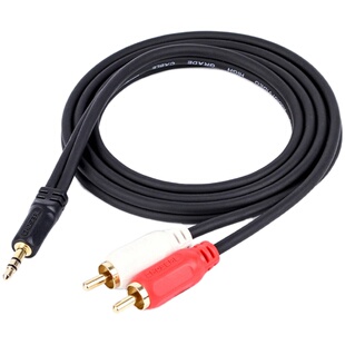 秋叶原音频线一分二3.5mm转双莲花rca插头电脑手机接功放低音炮通用aux输出入转换一拖二音箱音响专用连接线