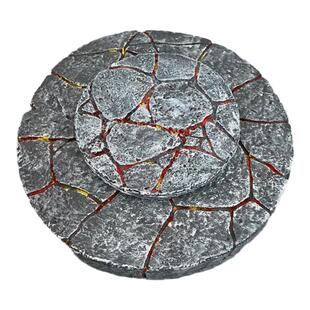 018号七龙珠 海贼王火影圆裂纹裂缝地台岩浆场景底座树脂机甲兵人