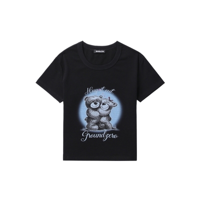 ITGROUNDZERO合身露脐短袖T恤