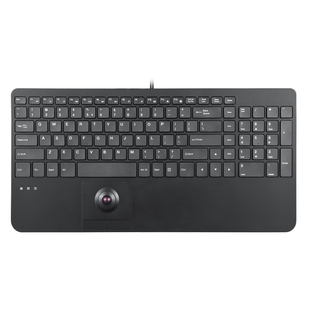 【工业键盘】538有线剪刀脚两区轨迹球键盘内置双HUB支持医用工控