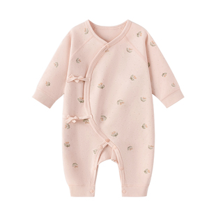 babylove【安心柔】新生儿连体衣春秋纯棉哈衣婴儿衣服一汀花语