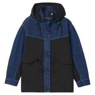【商场同款】Levi's李维斯25年秋冬新款女士拼接连帽外套0051C