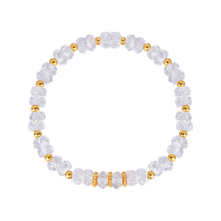 天然切面冰种白水晶手串女款多宝手链轻奢小众设计串珠叠戴手饰品