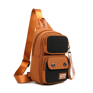 胸包男款小背包潮流单肩斜挎包男女旅游随身包休闲百搭腰包帆布包
