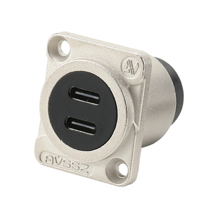 双口Typec接口D型模块USB3.0母座转接头带固定面板延长转换连接器