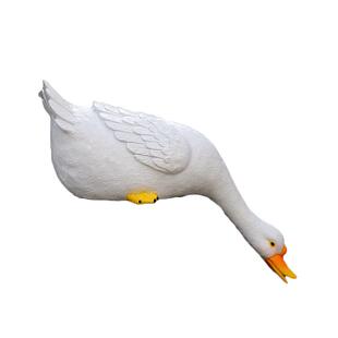 户外庭院假山鱼缸水池花园装饰造景创意仿真动物布置喝水鸭子摆件