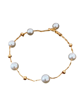 珍珠几何串珠手链法式复古简约气质时尚手环高级感小众百搭手饰女