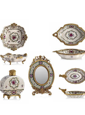 法式客厅干果盘欧式钥匙收纳美式