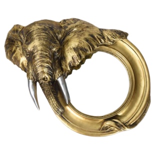 现代欧式轻奢简约大象头镜子客厅卧室墙面挂件挂饰室内通用